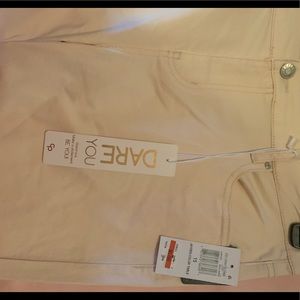 Cream colored Celebrity Pink Stretch Skinny Jeans